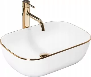 Rea Belinda Gold Edge obdĺžnikové umývadlo na dosku